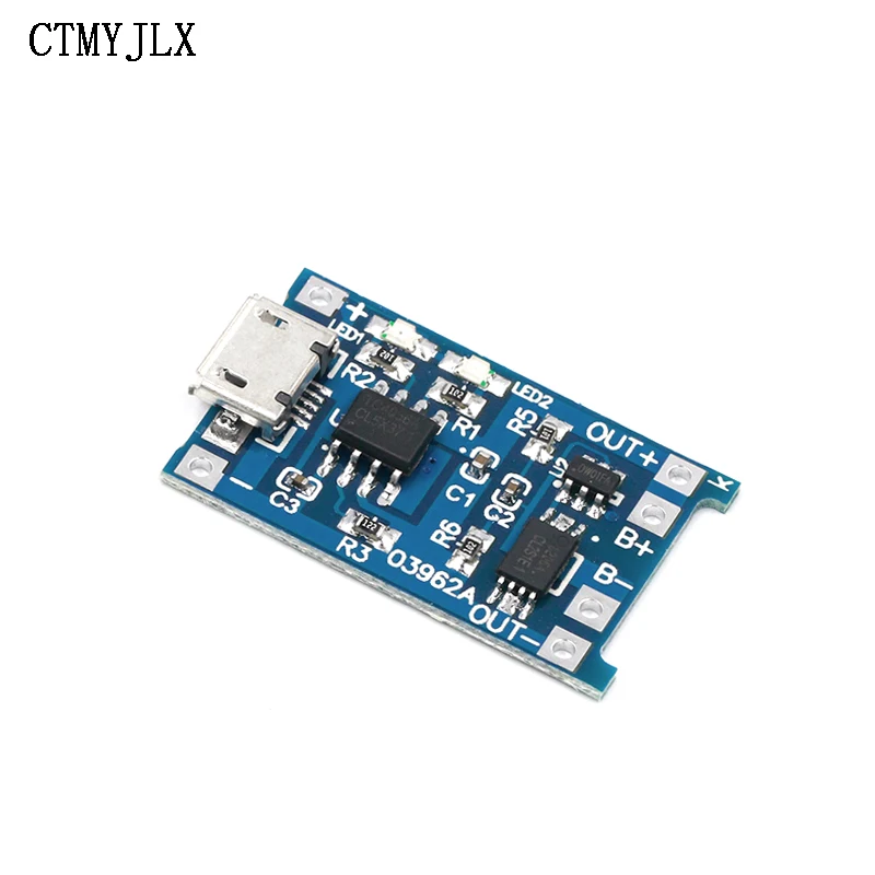 100pcs USB 5V 1A 18650 TP4056 Lithium Battery Charger Module Charging Board With Protection Dual Functions 1A Li-ion DIY Kit