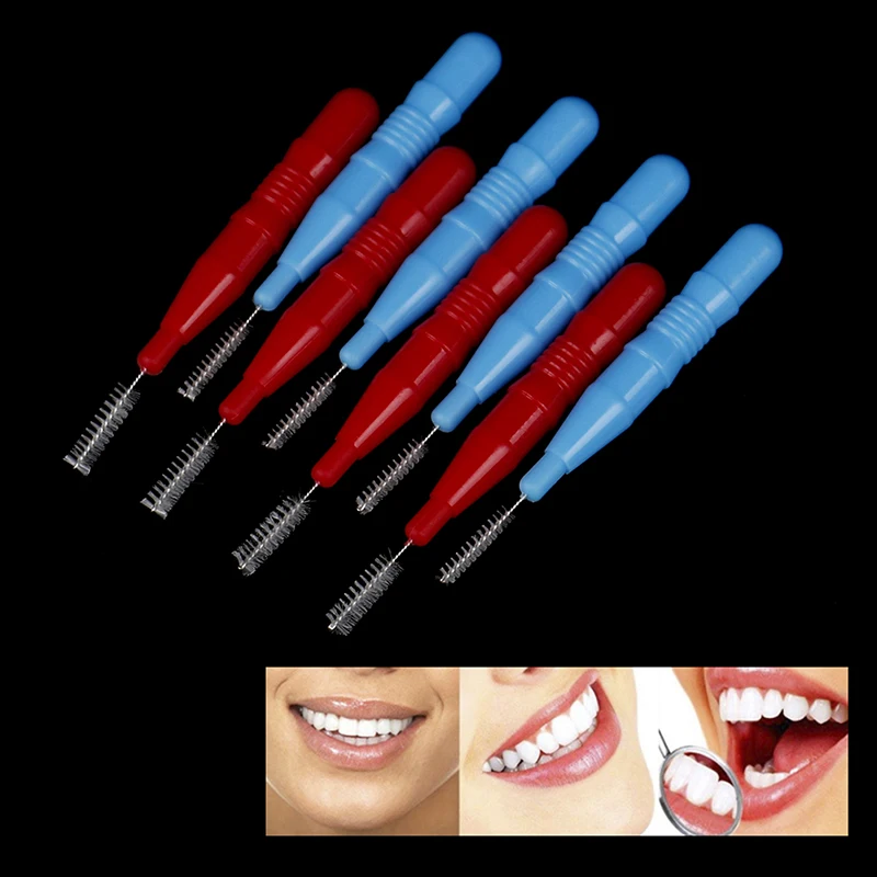 Cepillo Interdental de 40 piezas, cabezal de hilo Dental entre dientes, cepillo de limpieza Dental