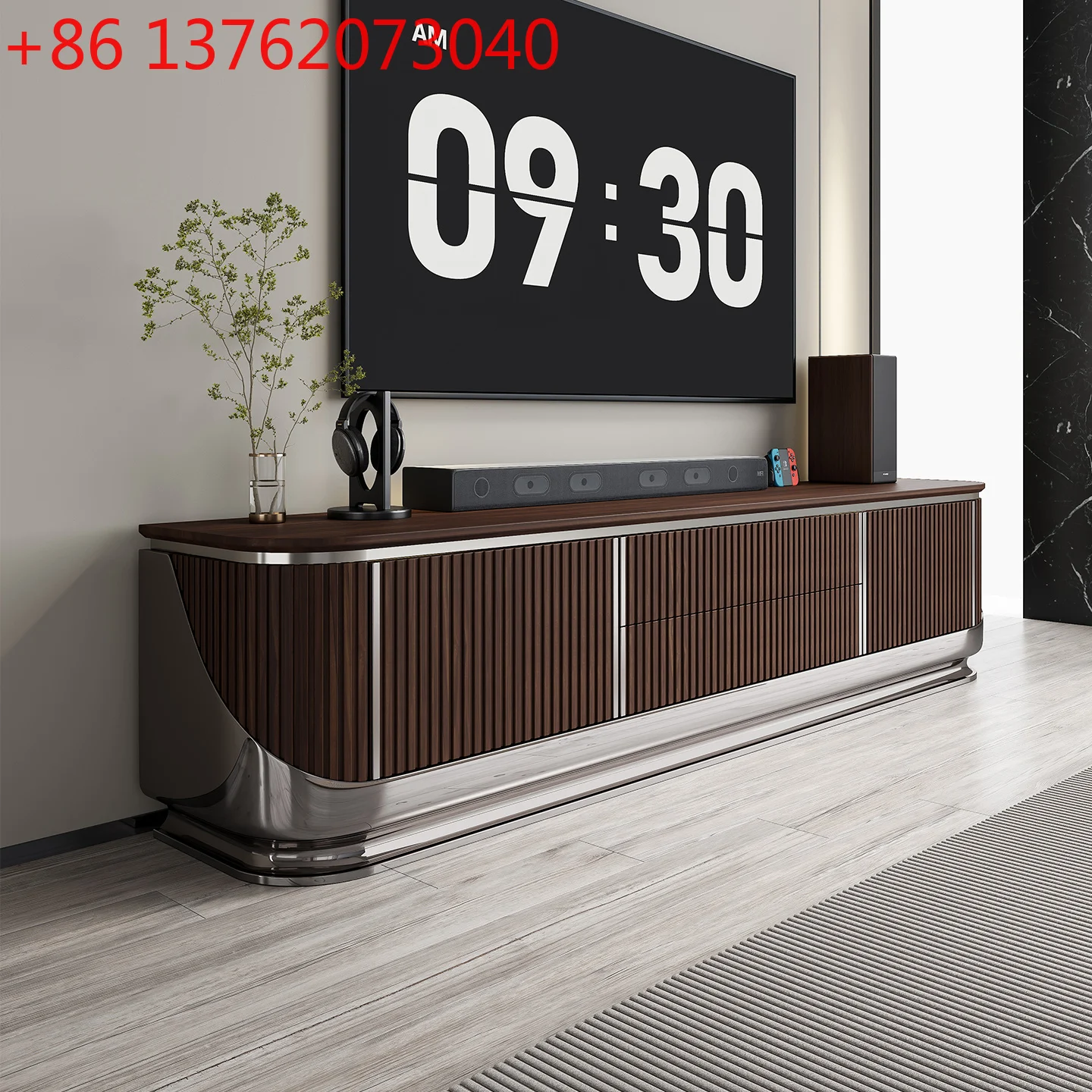 

Italian light luxury TV cabinet, post-modern solid wood living room, second-hand high-end audio-visual cabinet