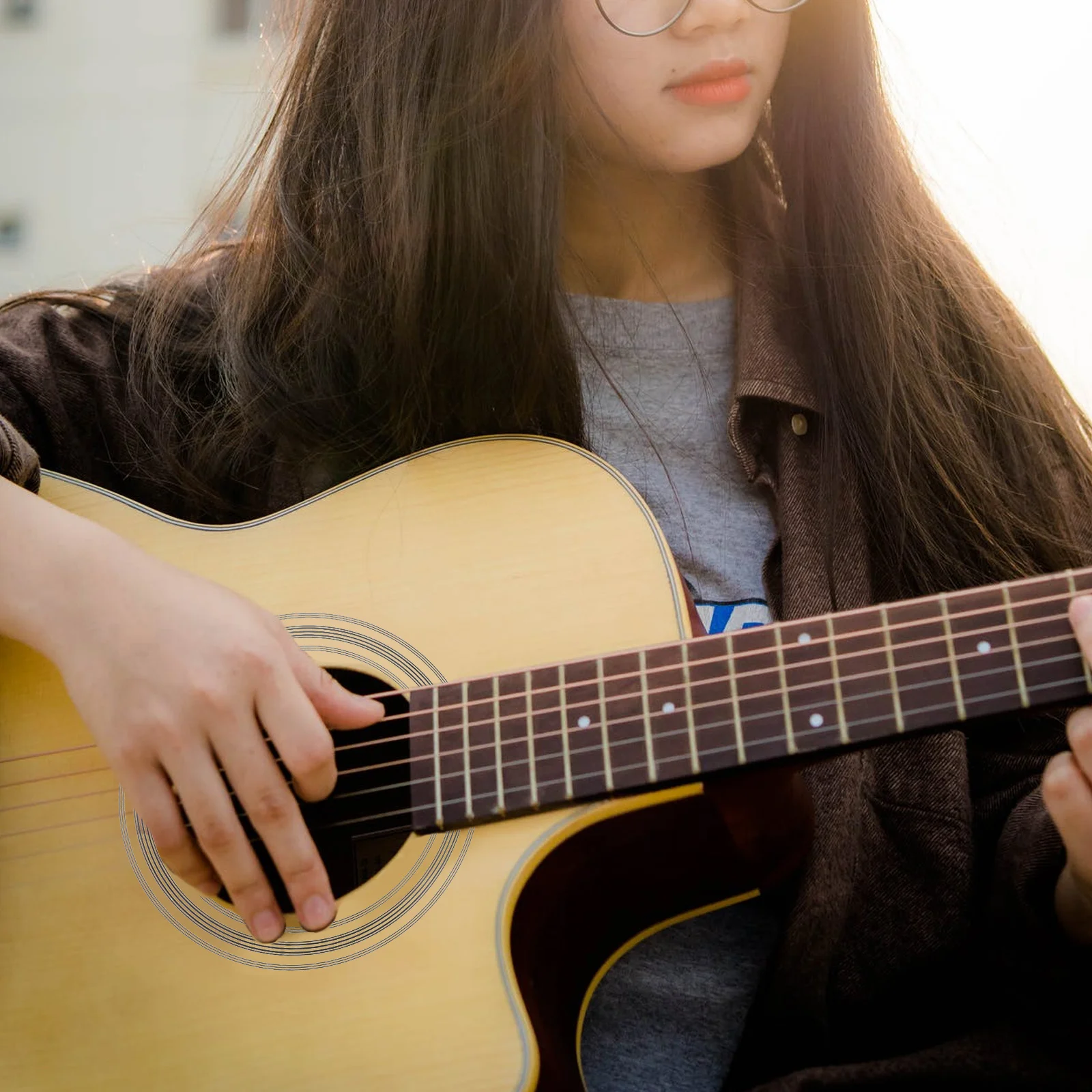 

8Pcs Guitar Sound Hole Rosette Protective Decorative Sticker High Reliability Stable Performance Fits Most Acoustic Guitars Fast