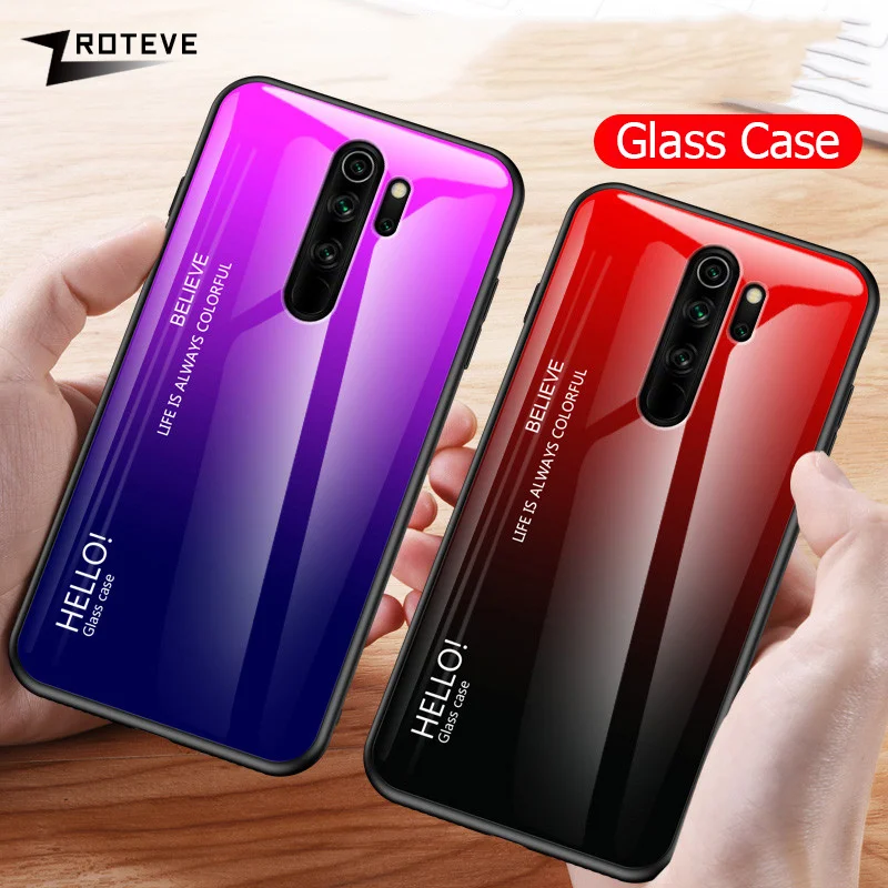 For Redmi Note 8 Pro Case ZROTEVE Gradient Tempered Glass Cover For Xiaomi Redmi Note 8 Pro 7 8T Note8 T Shockproof Phone Cases