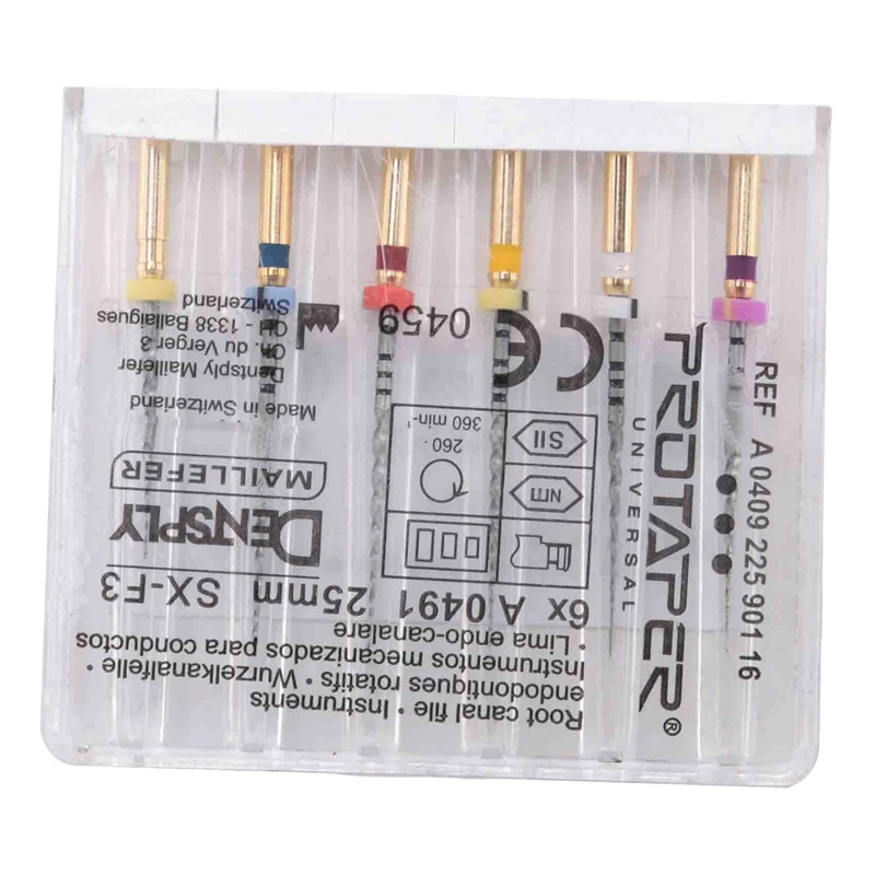 AA58 X-Pro Gold Protaper NITI Rotary Files, 6PCS Endo Controlled Memory Files (Assorted 25MM)