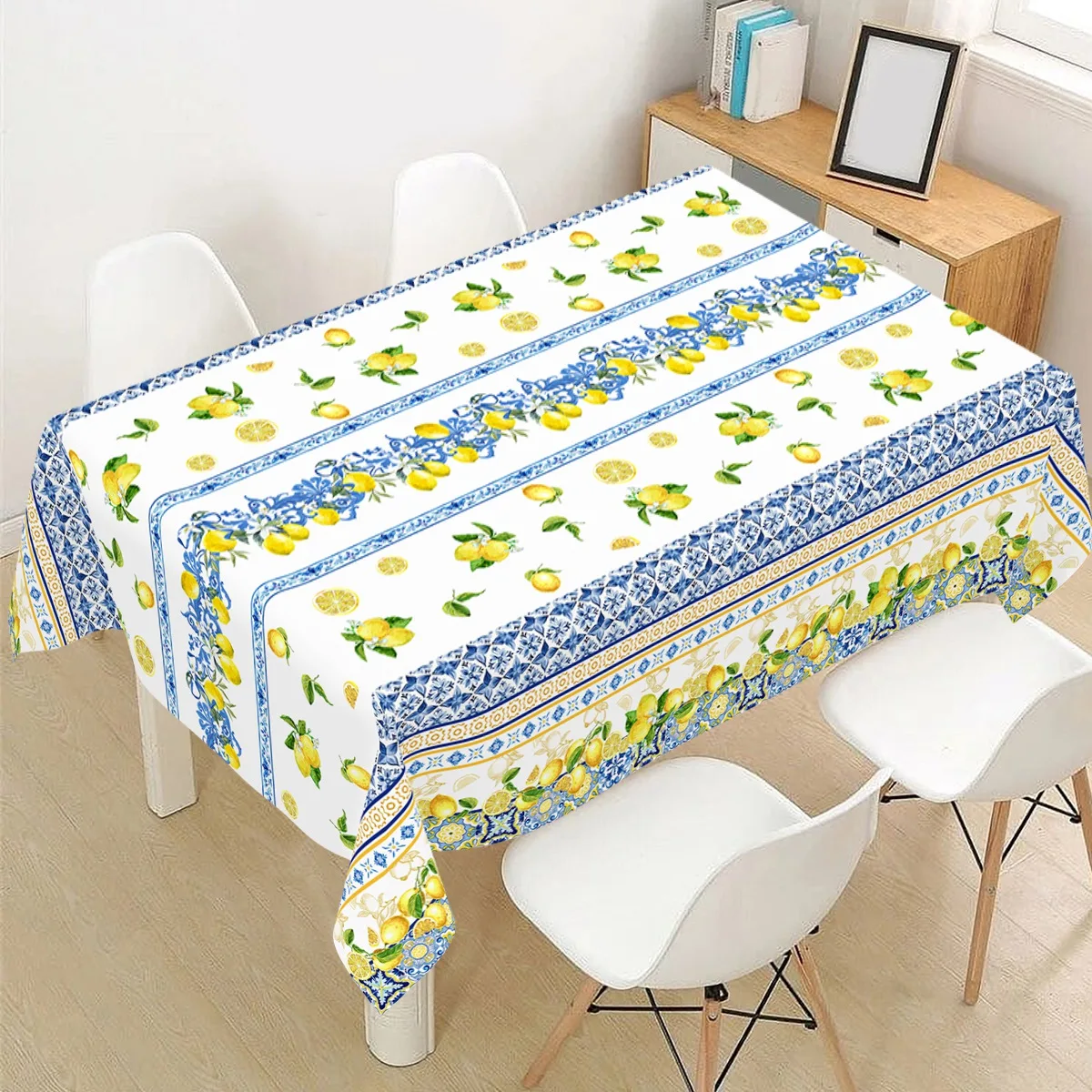 Yellow Lemon Stripe Rectangle Disposable Tablecloth Party Table Decor Farmhouse Kitchen Dining Tablecloth Wedding Party Supplies