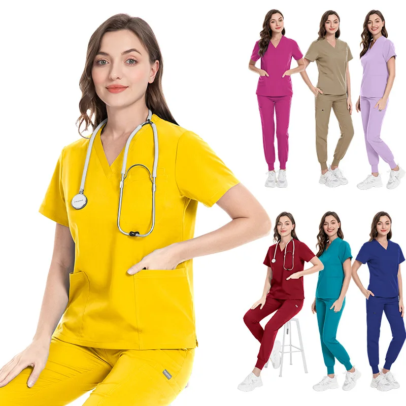 

New Operating Room Upgrade Uniform Hospital Working Scrubs Set Medical Supplies Nurse Dental Surgery Suit Workwear XS~XXL