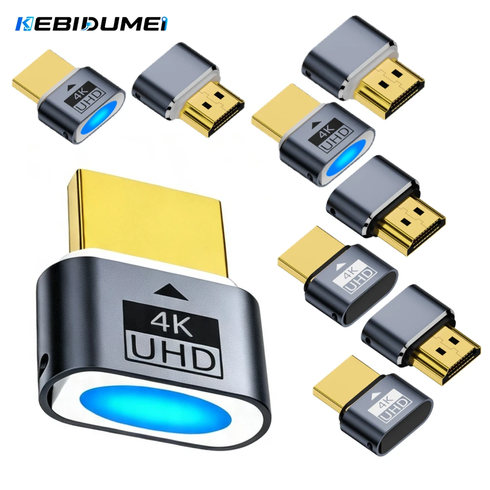 KEBIDUMEI HDMI-compatible Dummy Plug 4K@60Hz 1080@120Hz Virtual Monitor EDID Display Emulator for Graphics Card BTC Mining
