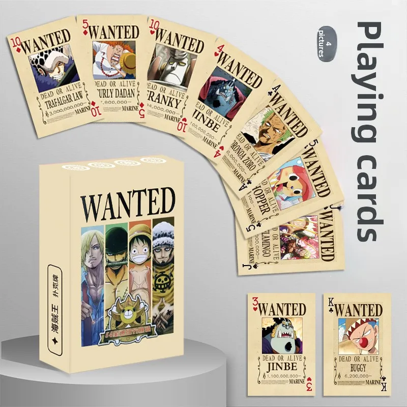 One Piece Wanted Cartoon Niedliche Spielkarten Persönliche 2D Party Unterhaltungsspiel Karten Spielzeug Animation Peripherie Großhandel – Detail 1