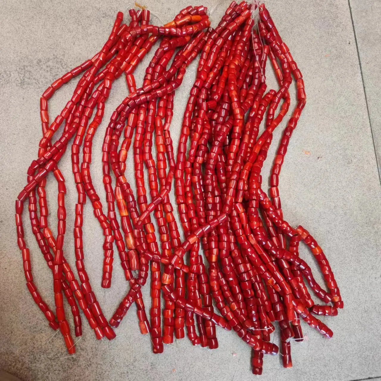 1kg/lot Natural Sea bamboo corals Long Loose Red Tube Beads Bucket Cylindrical Beads Jewelry Apparel Matching 12mm Wholesale