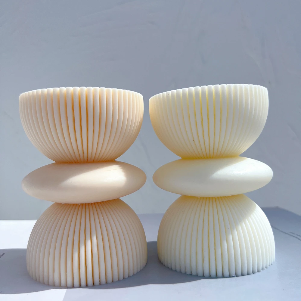 Twist Ribbed Twirl Pillar Candle Mold Aesthetic Swirl Silicone Mould Geometric Striped Soy Wax Mold