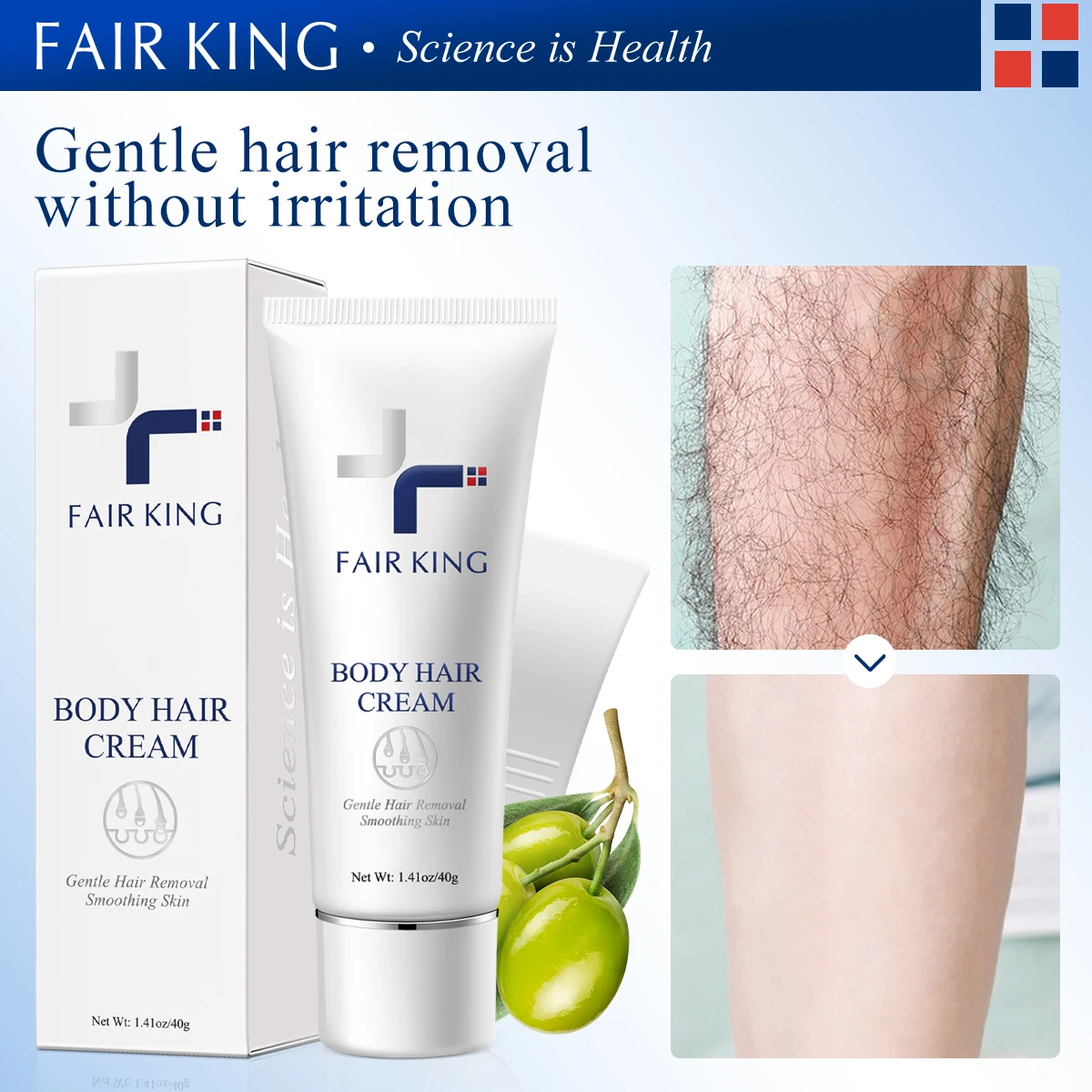 FAIRKING Herbal Depilatory Cream Hair Removal Painless Cream for Removal Armpit Legs Hair Men and Women Body Care Shaving 40g
