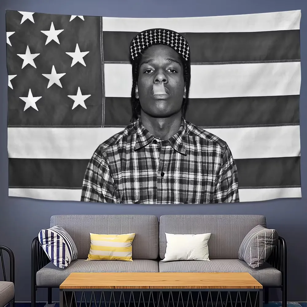 A-Asap R-Rocky Testing Tapestry, Rapper Wall Hanging Background Cloth for Bedroom Room Aesthetic Party Decor Gift