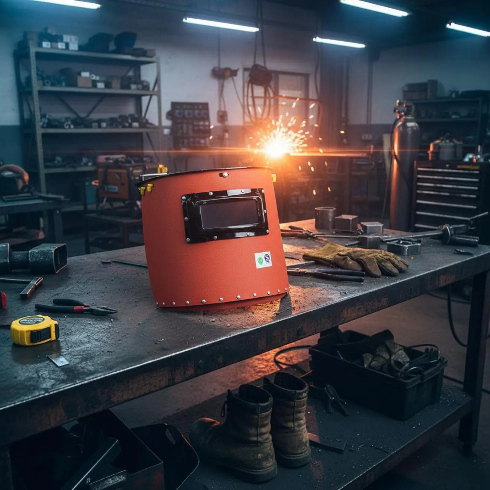 Hard Hat Metal-Joining Headgear Heat Resistant Electric Metal-Joining Helmet Safety Gear Lightweight for Professionals
