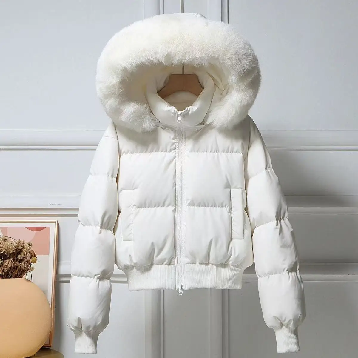 Vintage Korean Coat Long Sleeve Faux Fur Collar Jacket Women Casual Subculture Harajuku Solid Color Streetwear Women Clothing