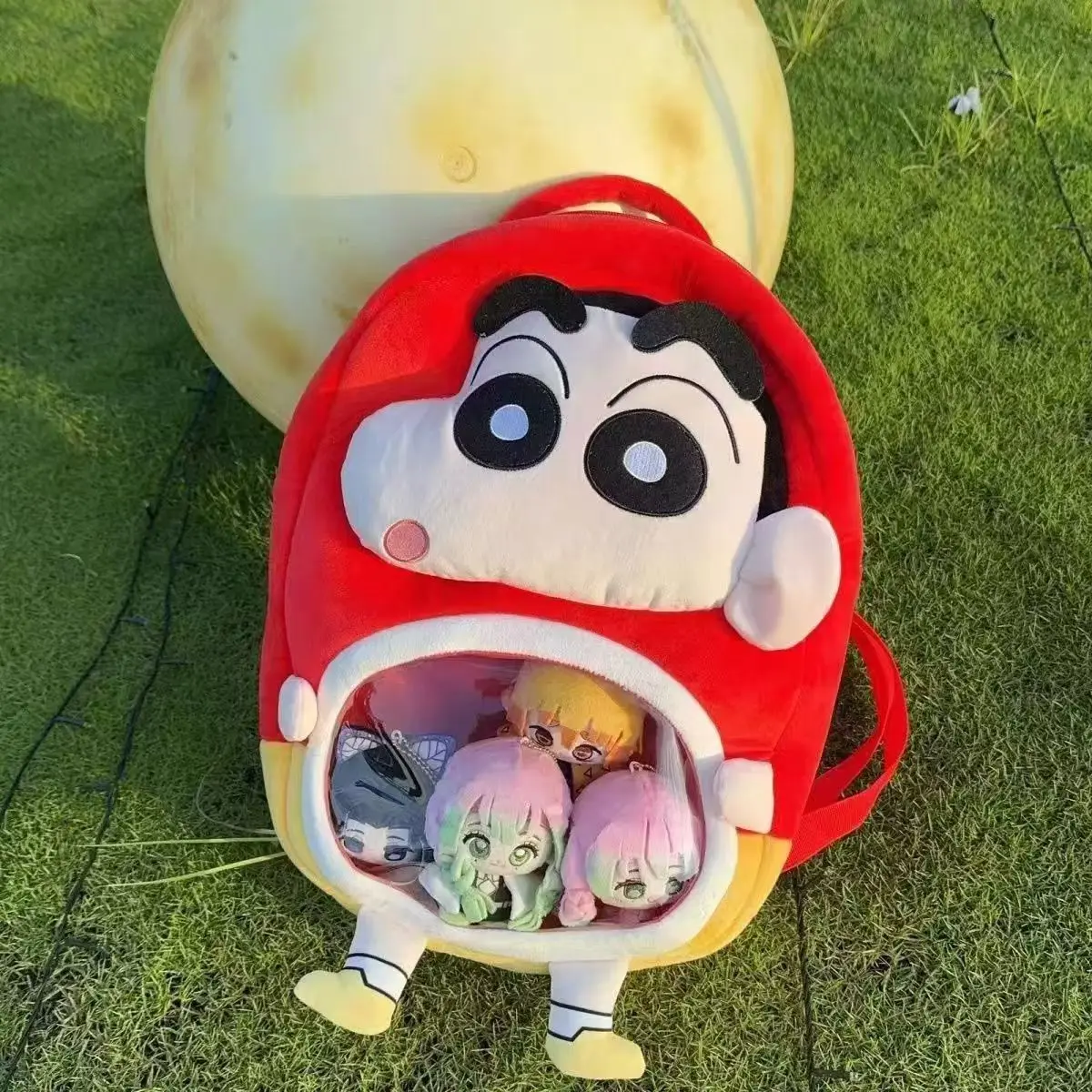 2025 pacote de dor novo bonito dos desenhos animados ombro crayon shin chan mochila boneca bonito dos desenhos animados estudante mochila de pelúcia presentes da menina brinquedos