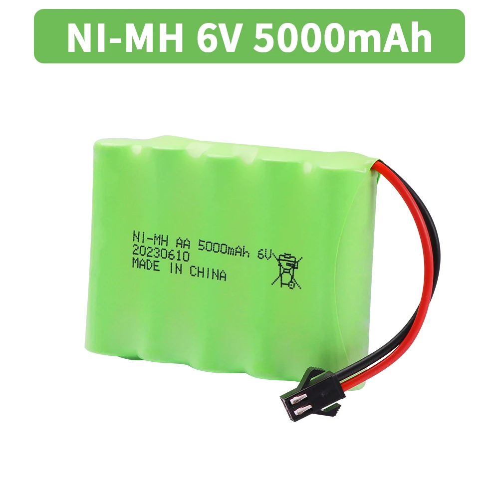 Upgrade 6V 5000mah NiMH Battery For Rc Toy Cars Tank Truck Robots Guns Boats Parts AA Ni-MH 6v Rechargeable Battery Pack 3500mAh