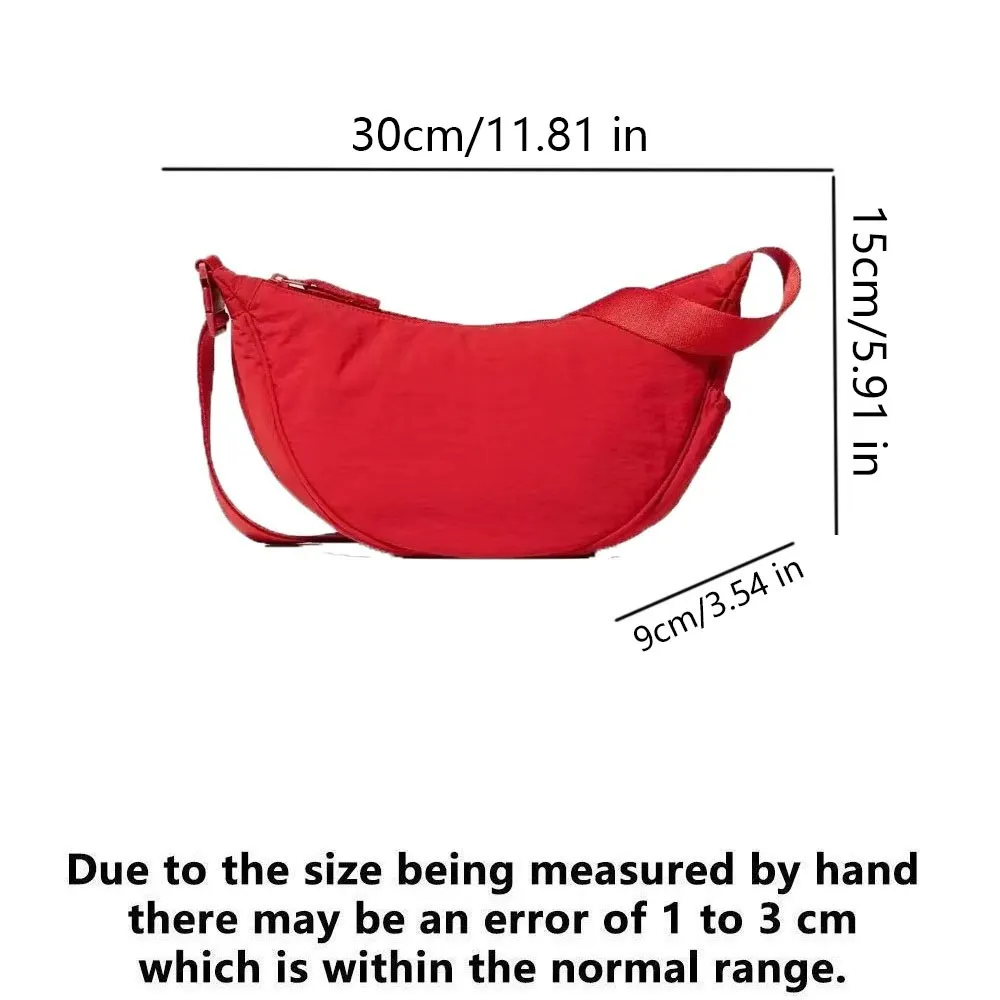 Umhängetasche für Damen, Trendige Dumpling-Tasche, Leichte Kleine Nylon-Schultertasche, Vielseitige Schultertasche – Detail 14