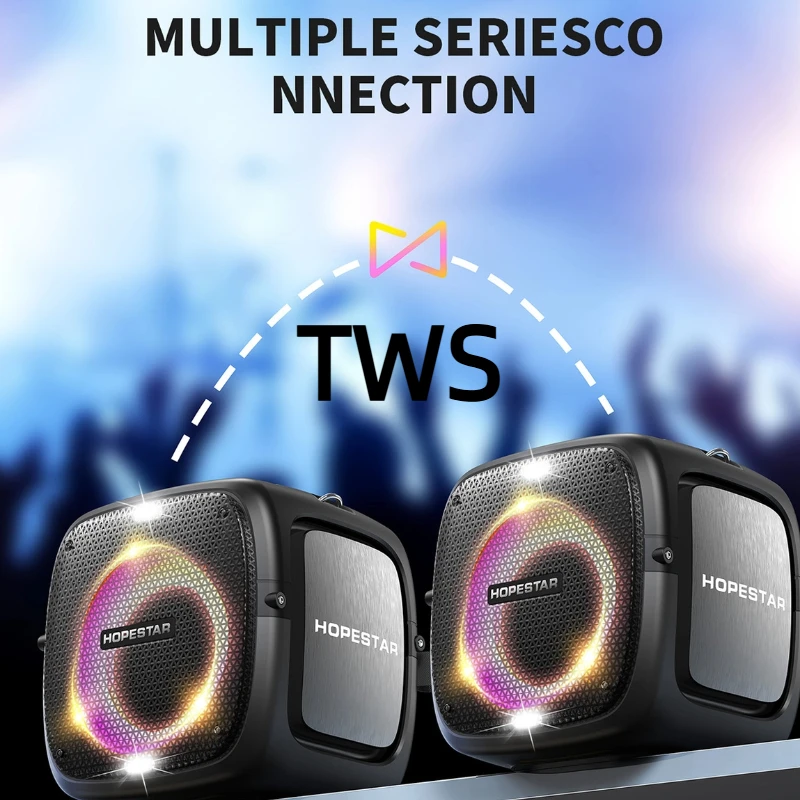 

Outdoor Wireless Bluetooth Caixa De Som Waterproof Subwoofer Portable Strap Highpower RGB Light Speaker Microphone SupportingTWS