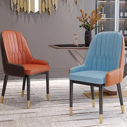 Taburete tapizado de lujo minimalista, silla de comedor acolchada moderna para isla de cocina, muebles cómodos para el hogar
