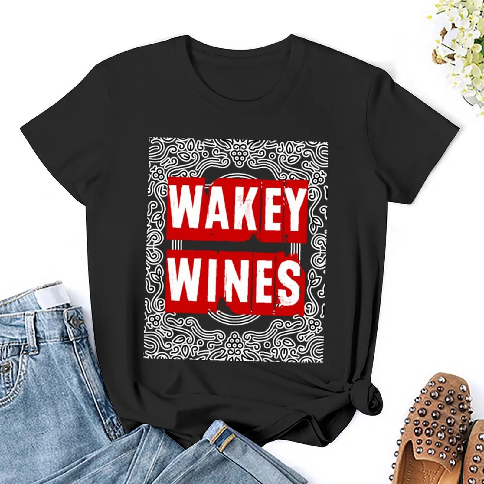 T-shirt imprimé Wakey Wines pour femmes, T-shirt pour les fans de sport, Sweat Graphics, Animal Print, Girls Medicings