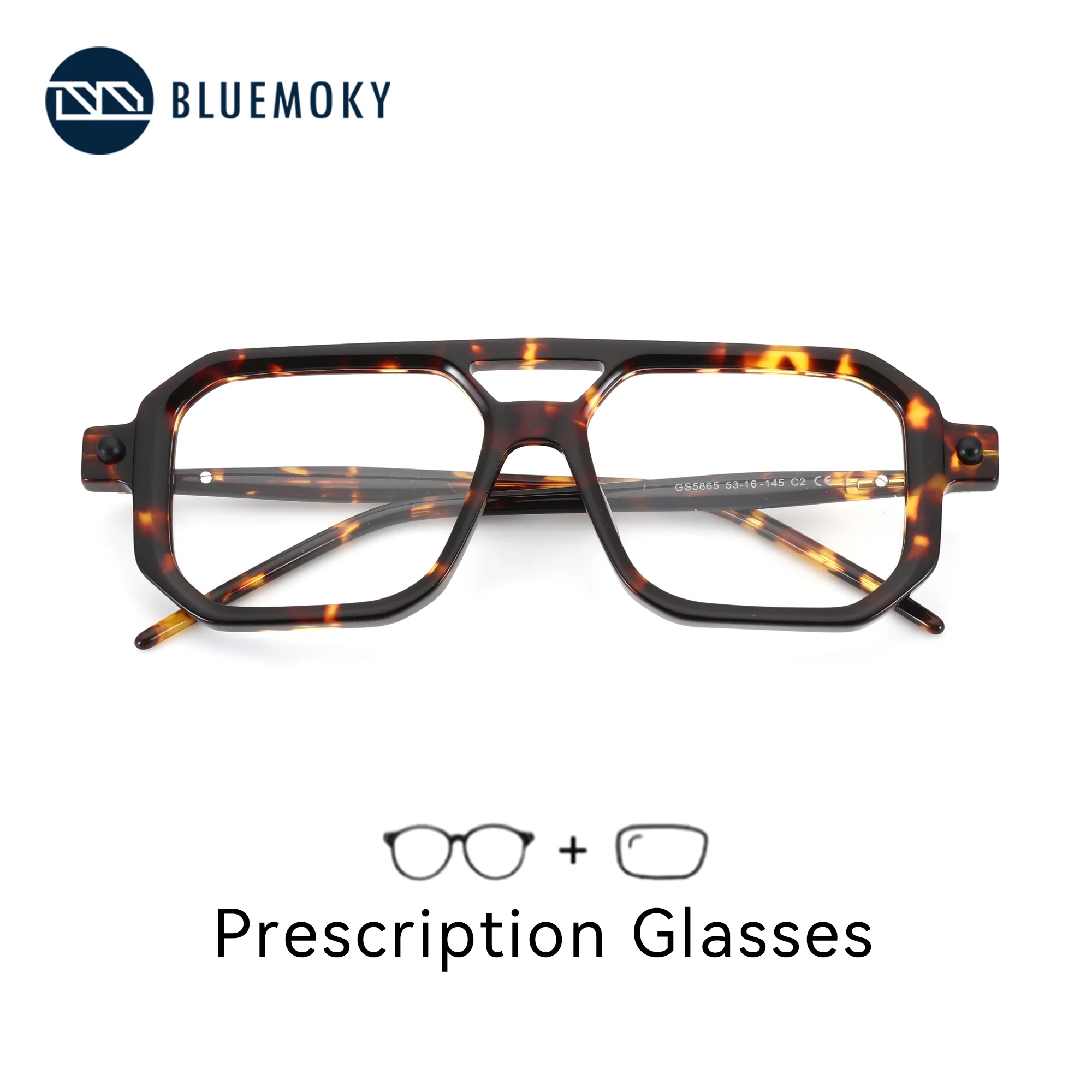 

BLUEMOKY XXL размер мужские очки-авиаторы по рецепту ацетатная оправа линзы для близорукости фотохромные прогрессивные