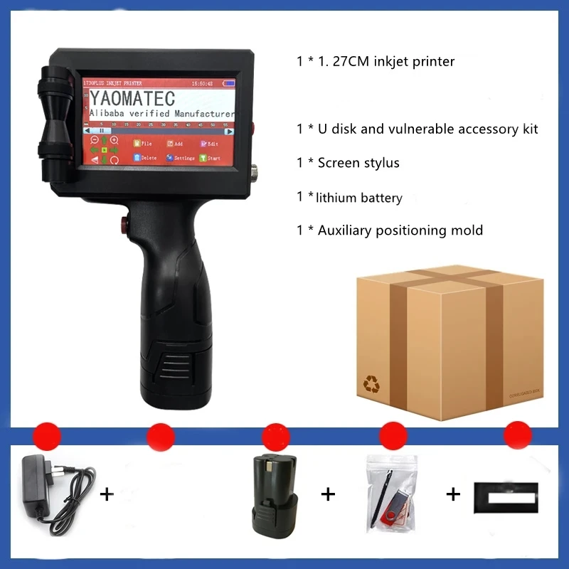 1750 27 language 12.7mm online date number logo expiry date label portable hand jet handheld thermal inkjet printer