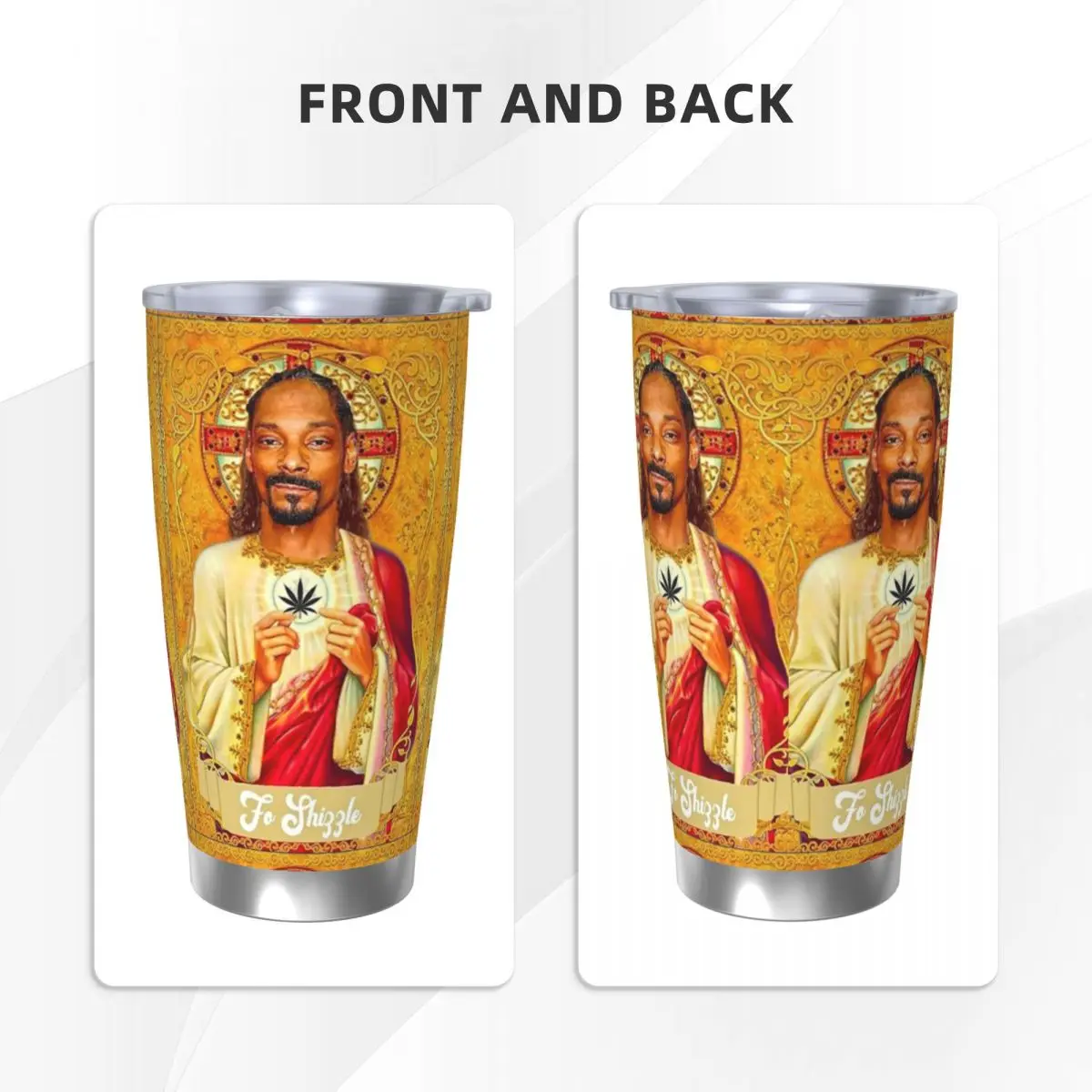 Saint Snoop Dogg Insulated Tumbler with Straws Rapper Stainless Steel Coffee Mugs Double Wall Car Bottle Cups, 20oz