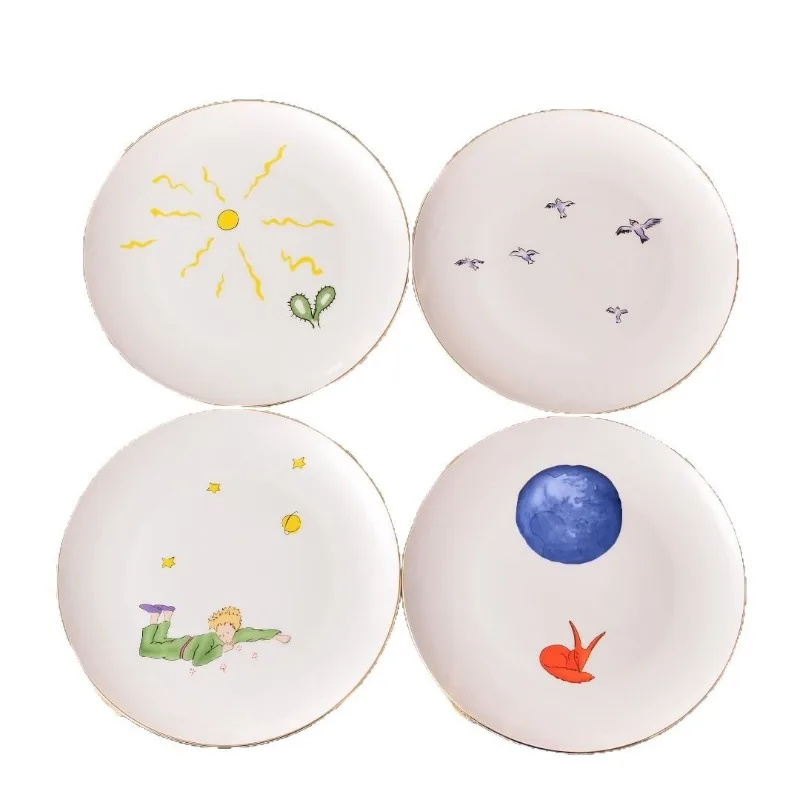 

Western food plates, ceramic tableware, bone china shallow plate, flat plate set, gifts and gift boxes for home use.