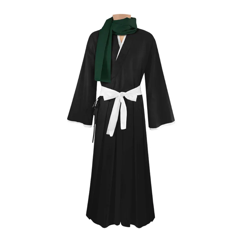 Anime BLEACH Hitsugaya Toshiro Cosplay Costume Halloween Men Role Play Cool Black White Clothes Cloak Pants Wig Full Suit