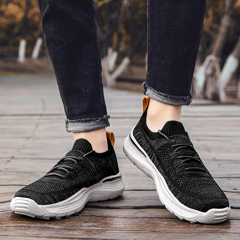 Spring Autumn New Men Casual Shoes Breathable Mesh Lace-up Lightweight Walking Shoes Comfortable Outdoor Sneakers Driving Shoes