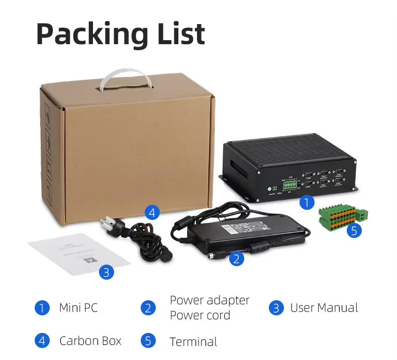 Xcy fanless IPC-X107 industrial mini pc intel i5-14450HX 6x com rs232/422/485 14xgpio 8xusb 4xhdmi DC9V-36V wifi 4g/5g modem