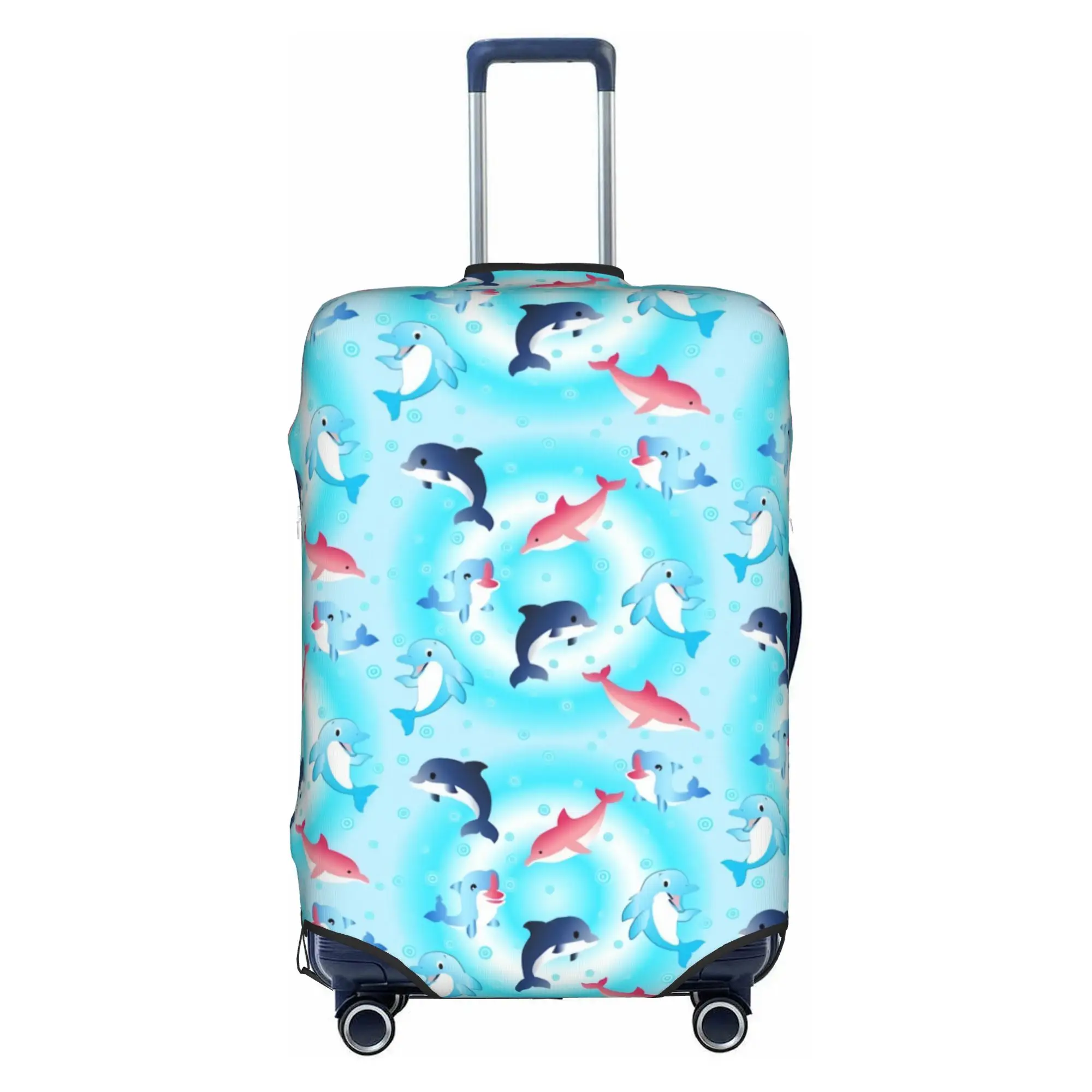Funny Colourful Creative Dolphins Printed  Luggage Cover Protector Cute  Travel Suitcase Covers for 18-32 Inch