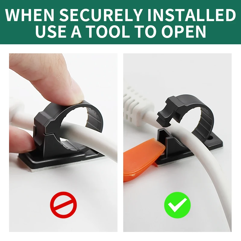100PCS cable clamp bar clamp Plastic base Cable Cable management cable 3M double-sided sponge adhesive backing