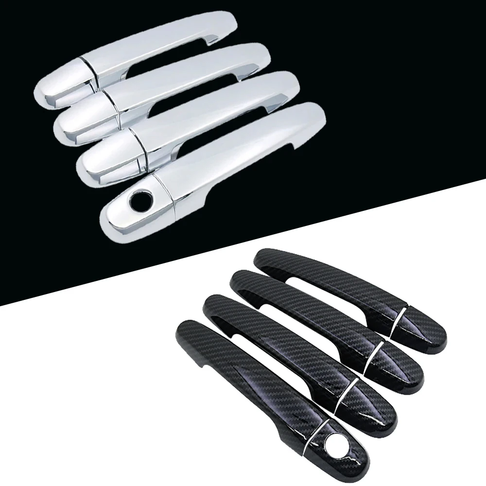 For Renault Modus 2008 Accessories 2004~2012 Car Carbon Fiber Handle Or Chrome Gloss Door Handles Cover Trim Set Car Accessories