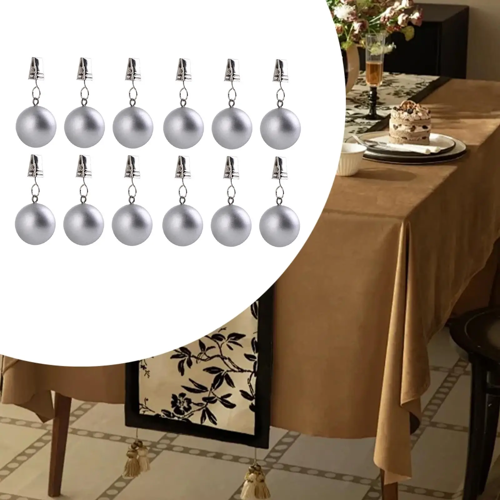 Tablecloth Weights Multipurpose Stainless Steel Clips Pendants Hangers for Shower Curtains Garden Flag Table Cover Gazebo Patio