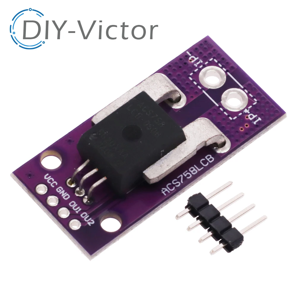 ACS758 ACS758LCB-050B-PFF-T Hall Current Sensor Module Linear Analog AC DC 3.3V-5V High Accuracy For Arduino RC Model Connector