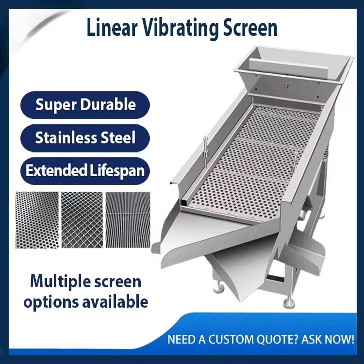 Industrial Stainless Steel Small Linear Vibrating Screen High Efficiency Automatic Operation Grain Cleaning Machine