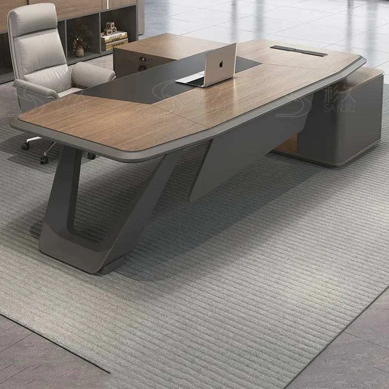 European Modern Office Desk Wooden Computer Gaming Decoration Drawer Office Desk Luxury Storage Meuble Bureau Home Furniture