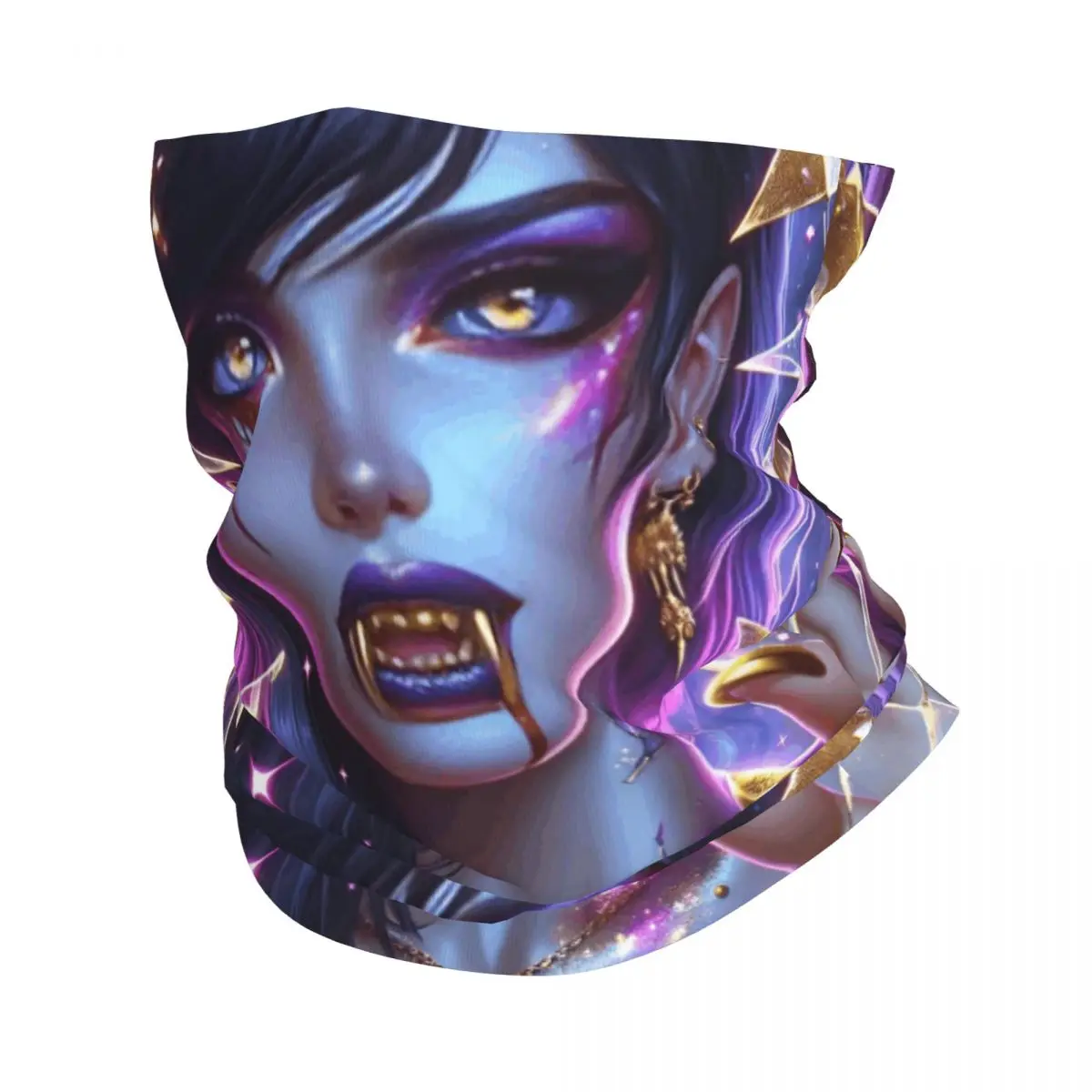 

Пользовательский Хэллоуин Вампир с золотыми глазами и зубами Бандана Шея Гетры для пеших прогулок Бег Женщины Мужчины Шарф Балаклава Теплее