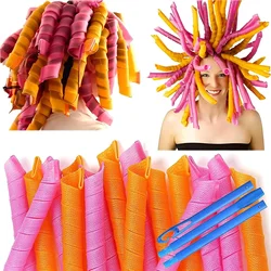 Heatless Hair Curles 10/12/18pc No Heat Hair Volume Curles Rollers Night Hair Curlers Soft Flexirods Rolller Curling Hairs Tools