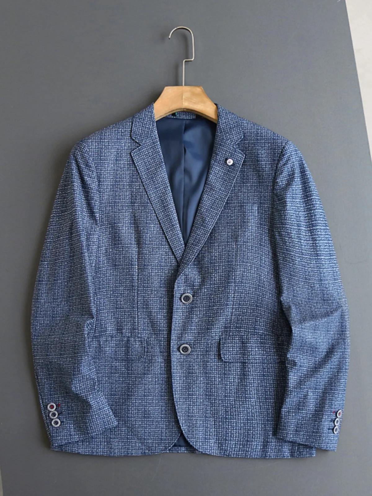 

able High-End Men's Busin Casual Suit Jaet Autumn Faion Slim Fit Two-Button Single-breasted Polyester Fiber