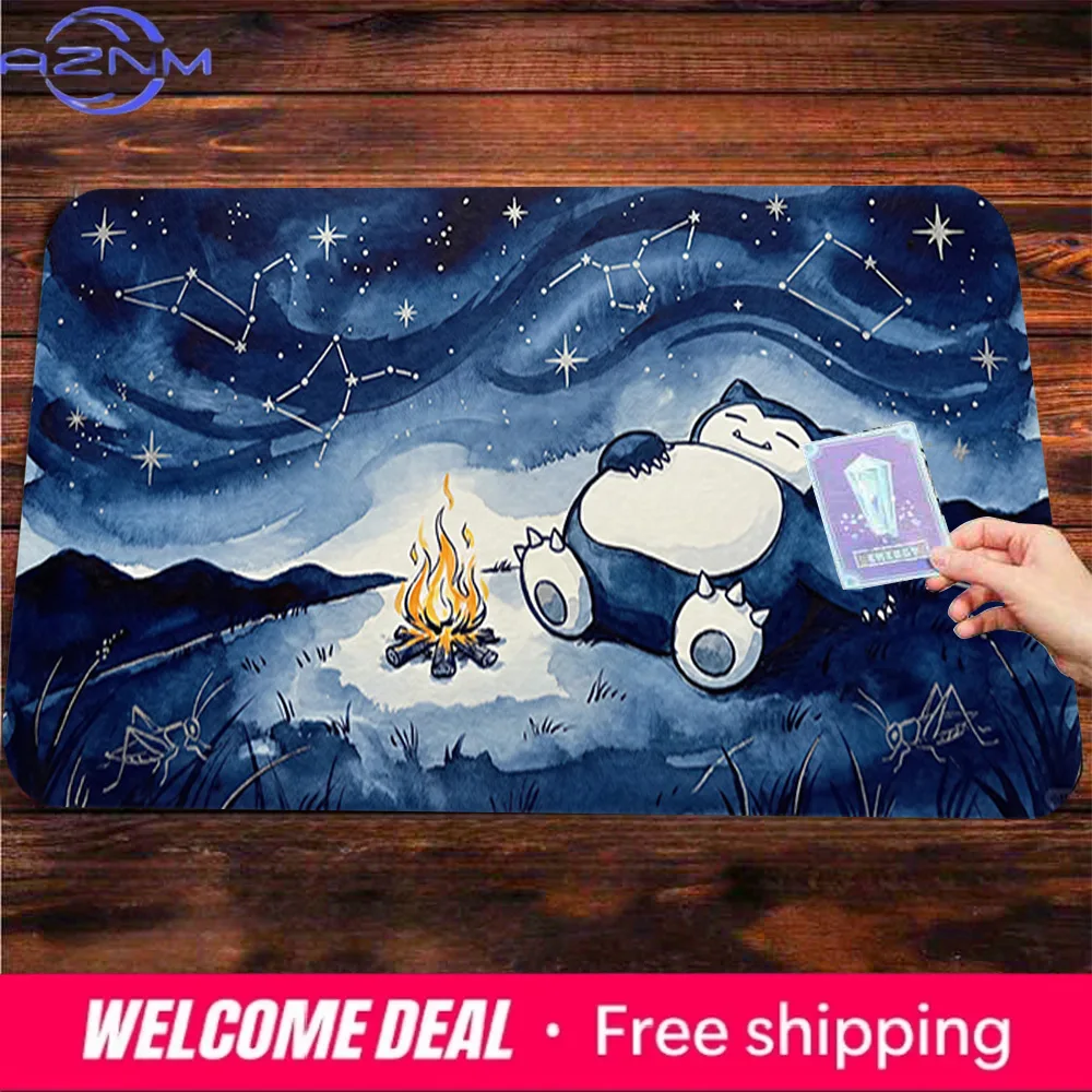 Starry Night Snorlax Non-Slip Washable Gaming Desk Mat