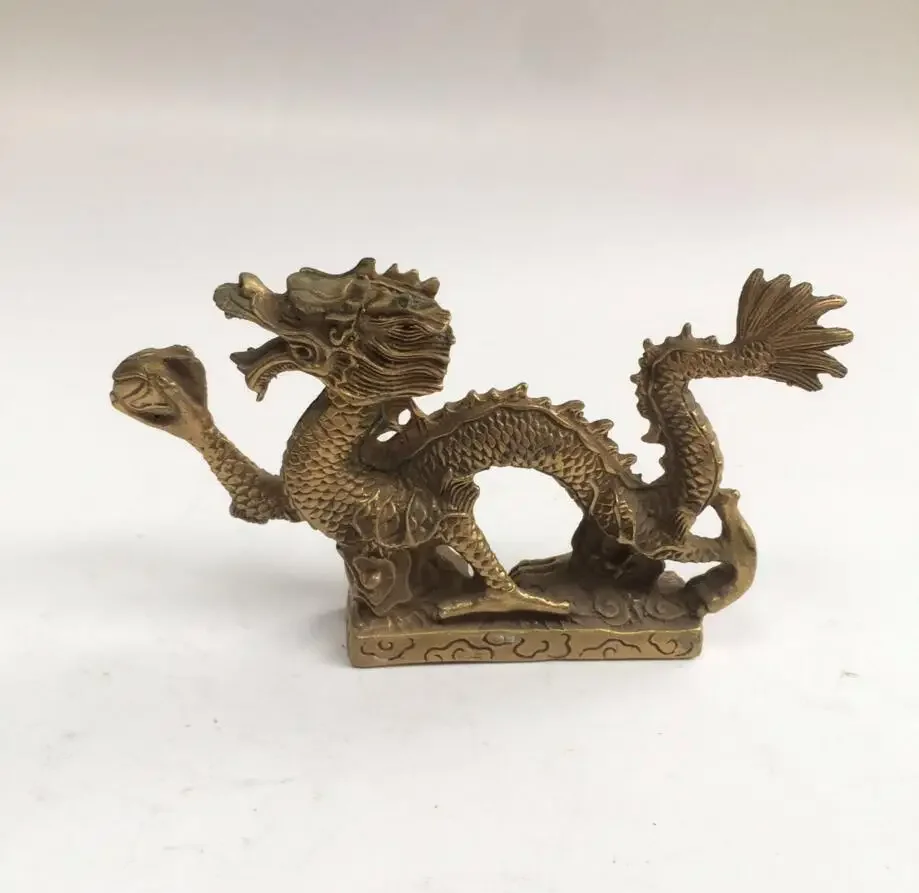 Copper statue Factory direct sale antique antique ornaments miscellaneous dragon pure copper dragon Han dragon ornaments handicr