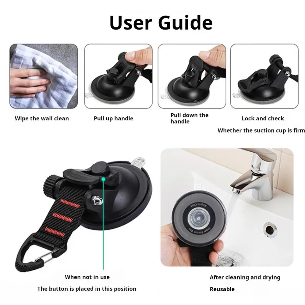 Vacuum Suction Cup Suction Cup with Swivel Hook Durable Heavy Duty Suction Cup with Rotatable Hook for Camping Tent Tie Down