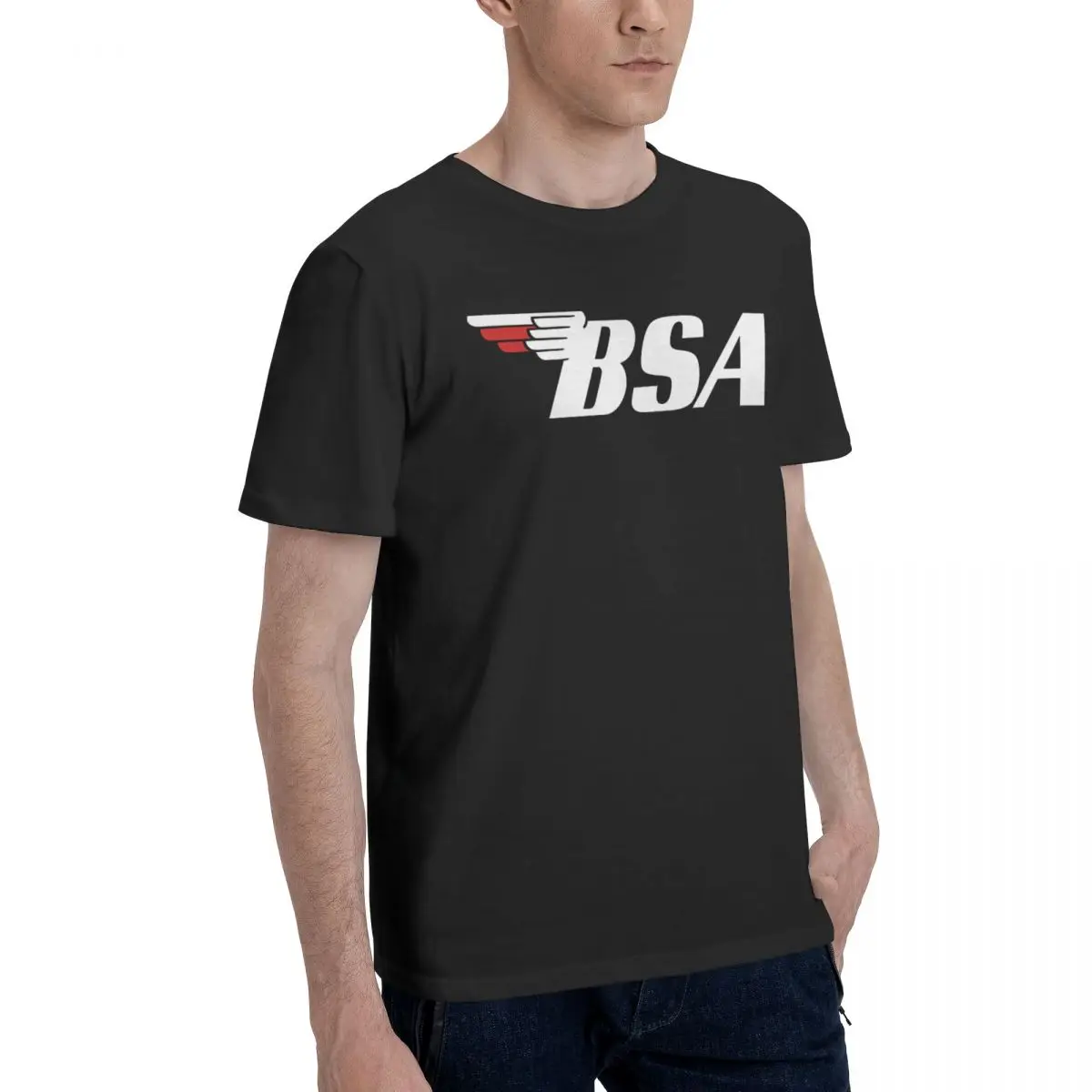 Men\'s BSA Motorcycle T Shirts BSA 100% Cotton Tops Vintage Short Sleeve Crew Neck Tees Gift Idea T-Shirts