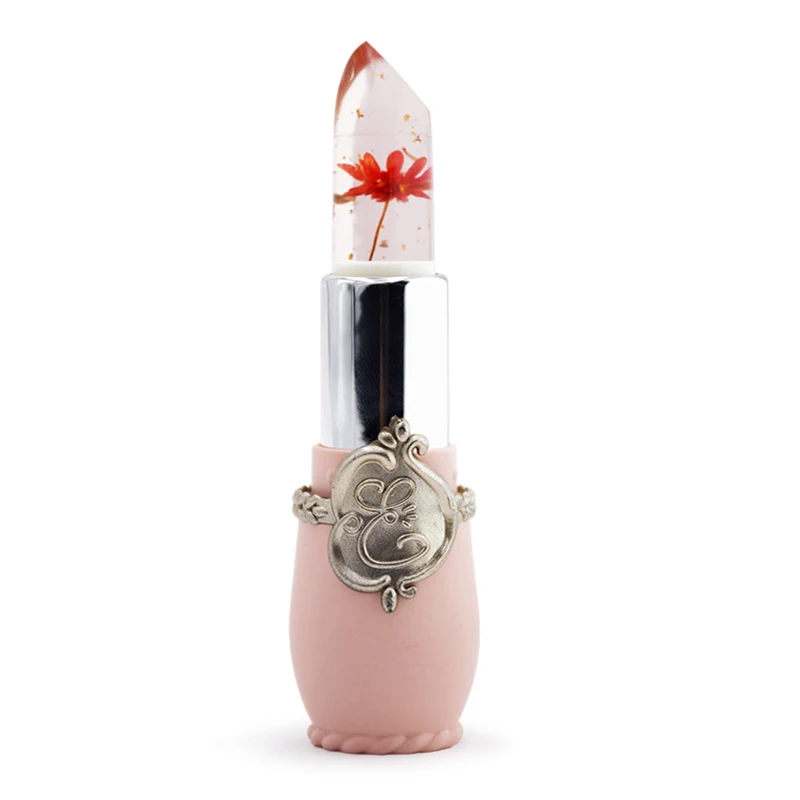 Beauty Bright Flower Crystal Jelly Lipstick Magic Temperature Change Color Lip Balm Makeup red