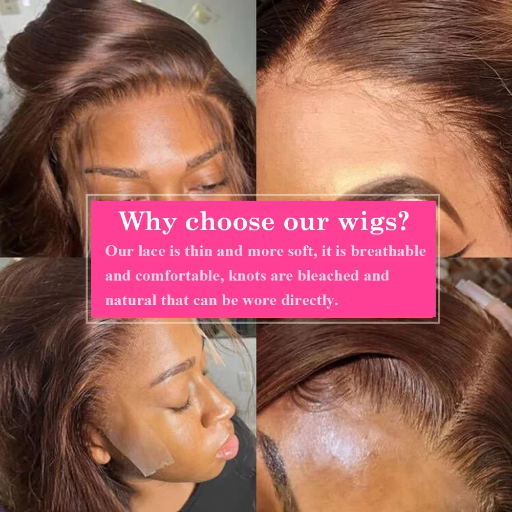 200 الكثافة 4 بوب الشوكولاته براون الدانتيل الجبهة خصلات الشعر المستعار الإنسان للنساء شعر الإنسان البرازيلي رخيصة مستقيم قصير بوب شعر مستعار 14 بوصة #3