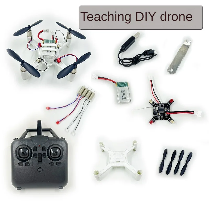 Diy dron pvc rc avião mini drone brinquedo de controle remoto escola experimento modelo fazendo quadcopter crianças brinquedos presentes natal jogos