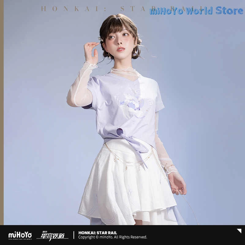 

[Официальная] футболка Robin MiHoYo, оригинальная футболка Honkai Star Rail Robin Theme Impression Serie, костюм с короткими рукавами Robin, подарки для косплея