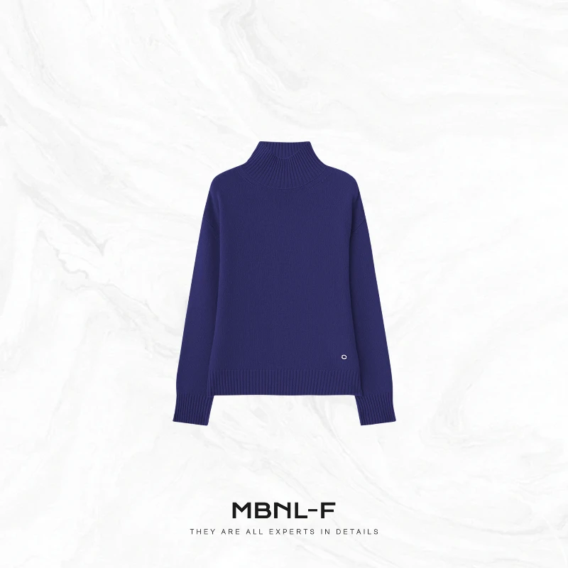 

Женский свитер MBNLF Circle Camere, средний ворс, высокий воротник, плотная вязка, повседневный, осенний сезон, другой материал, 00%