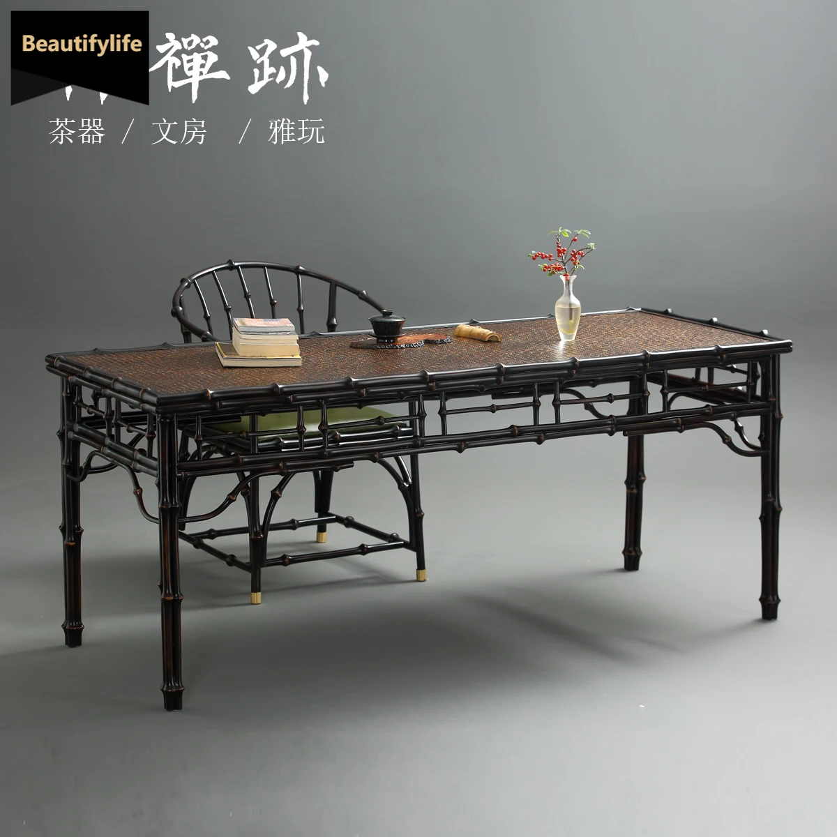 B456 Ming-style furniture dark old bed and breakfast tea room tea space furniture painting and calligraphy case