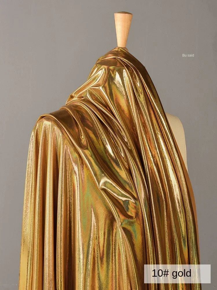 Elastic Bronzing Fabric Glazed Golden Illusion Soft Glossy Upholstery Fabric Wholesale Cloth Diy By The Meter Material
